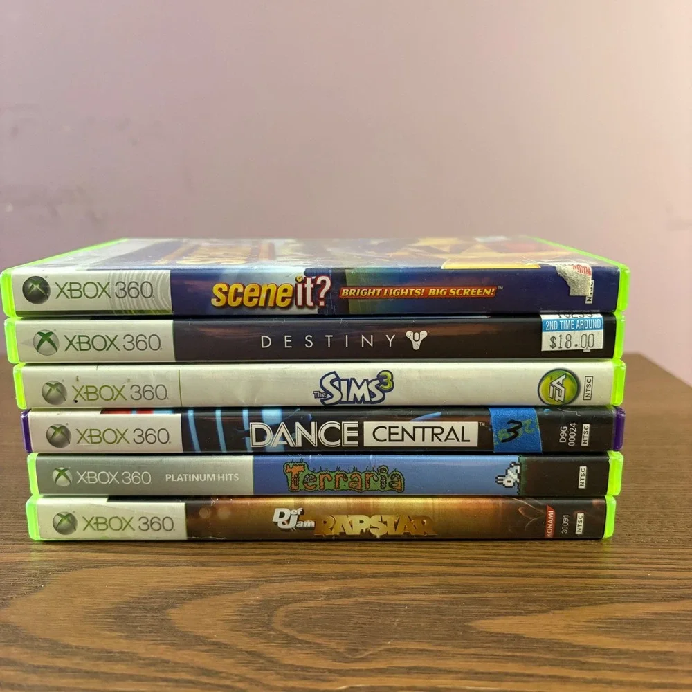 Xbox 360 Game Lot Sims 3 Destiny Terraria Scene It Dance Central Def Jam Rapstar